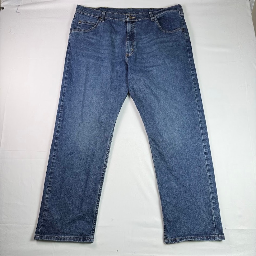 Wrangler Premium Jeans Mens 40x30 Regular Fit Straight Leg Blue Denim